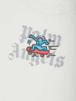 Palm Angels Boys PA X Keith Haring Skateboard T-Shirt In White 8 Palm Angels Boys PA X Keith Haring Skateboard T-Shirt In White -Childrens Clothing Store PALS4016 WHITE BLA 3