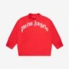 Palm Angels Boys Classic Curved Logo Sweatshirt In Red