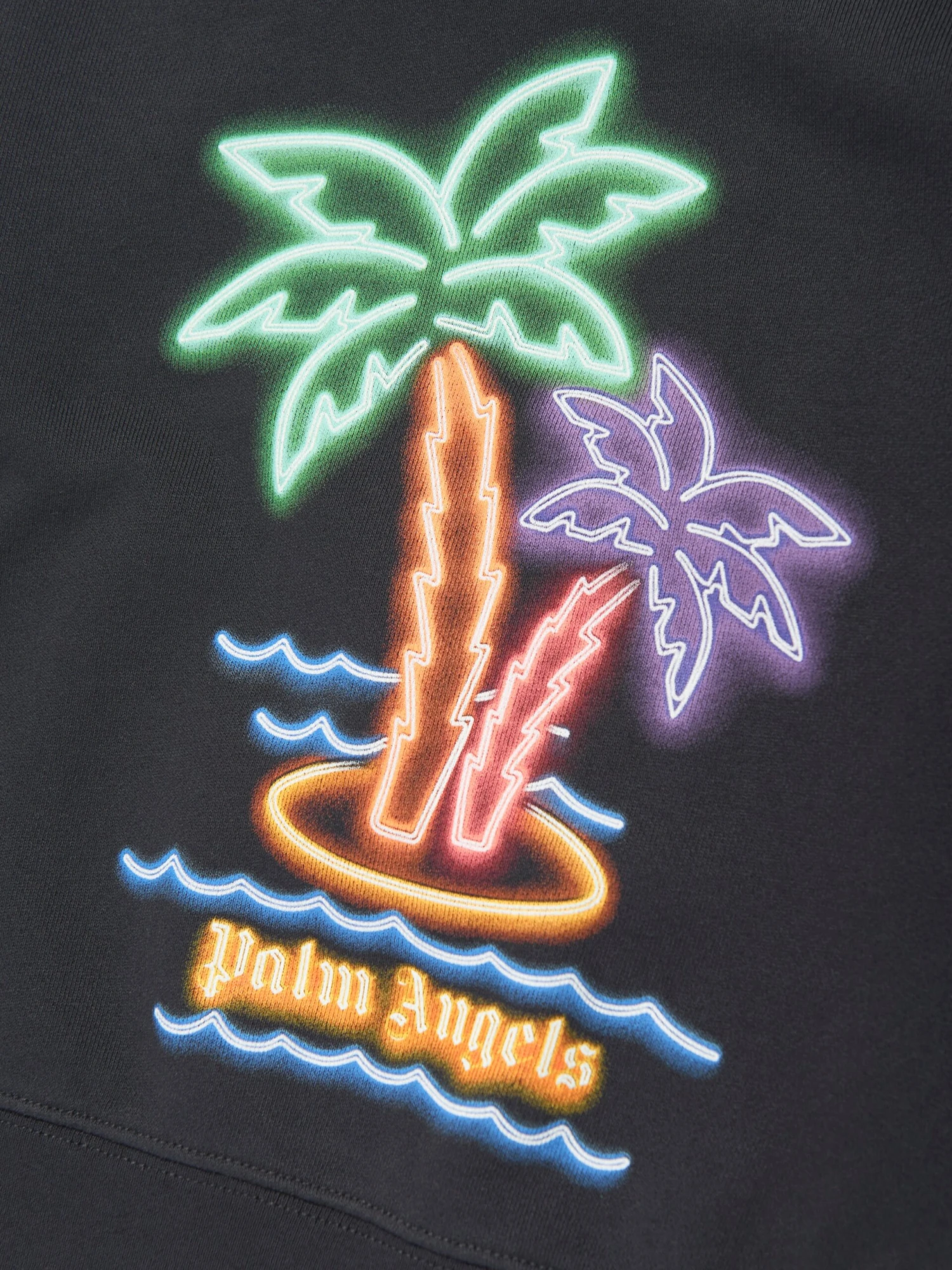 Palm Angels Boys Neon Palms Sweatshirt In Black 3 Palm Angels Boys Neon Palms Sweatshirt In Black - Image 3