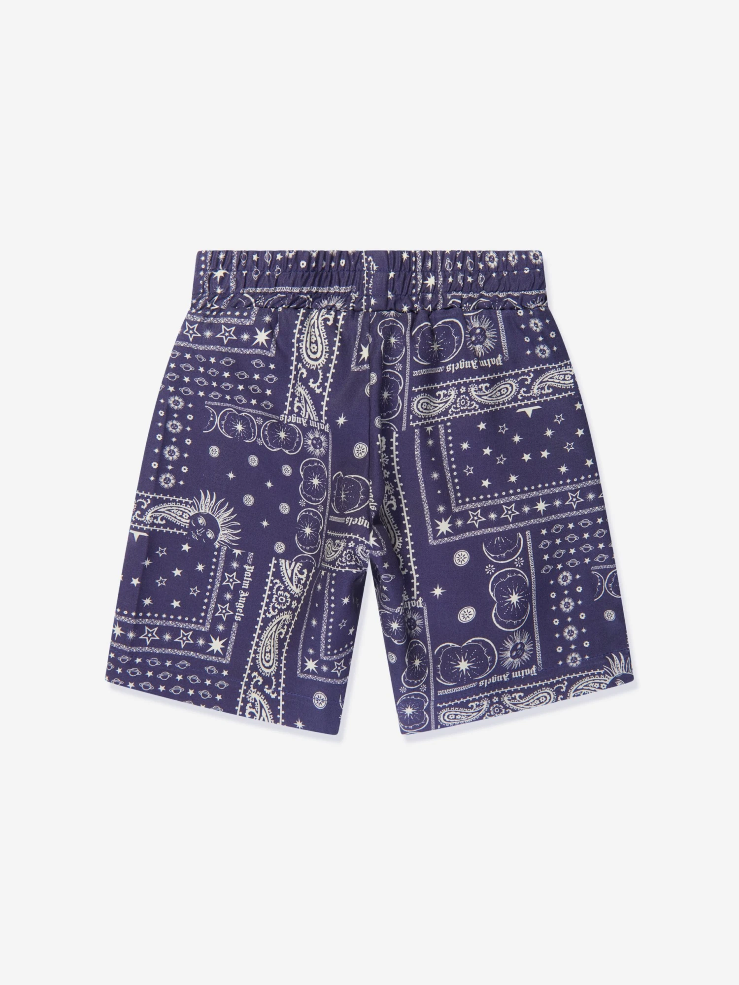 Palm Angels Boys Astro Paisley Shorts In Navy 2 Palm Angels Boys Astro Paisley Shorts In Navy - Image 2