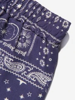 Palm Angels Boys Astro Paisley Shorts In Navy 7 Palm Angels Boys Astro Paisley Shorts In Navy -Childrens Clothing Store PALS4030 NAVY BLUE 4