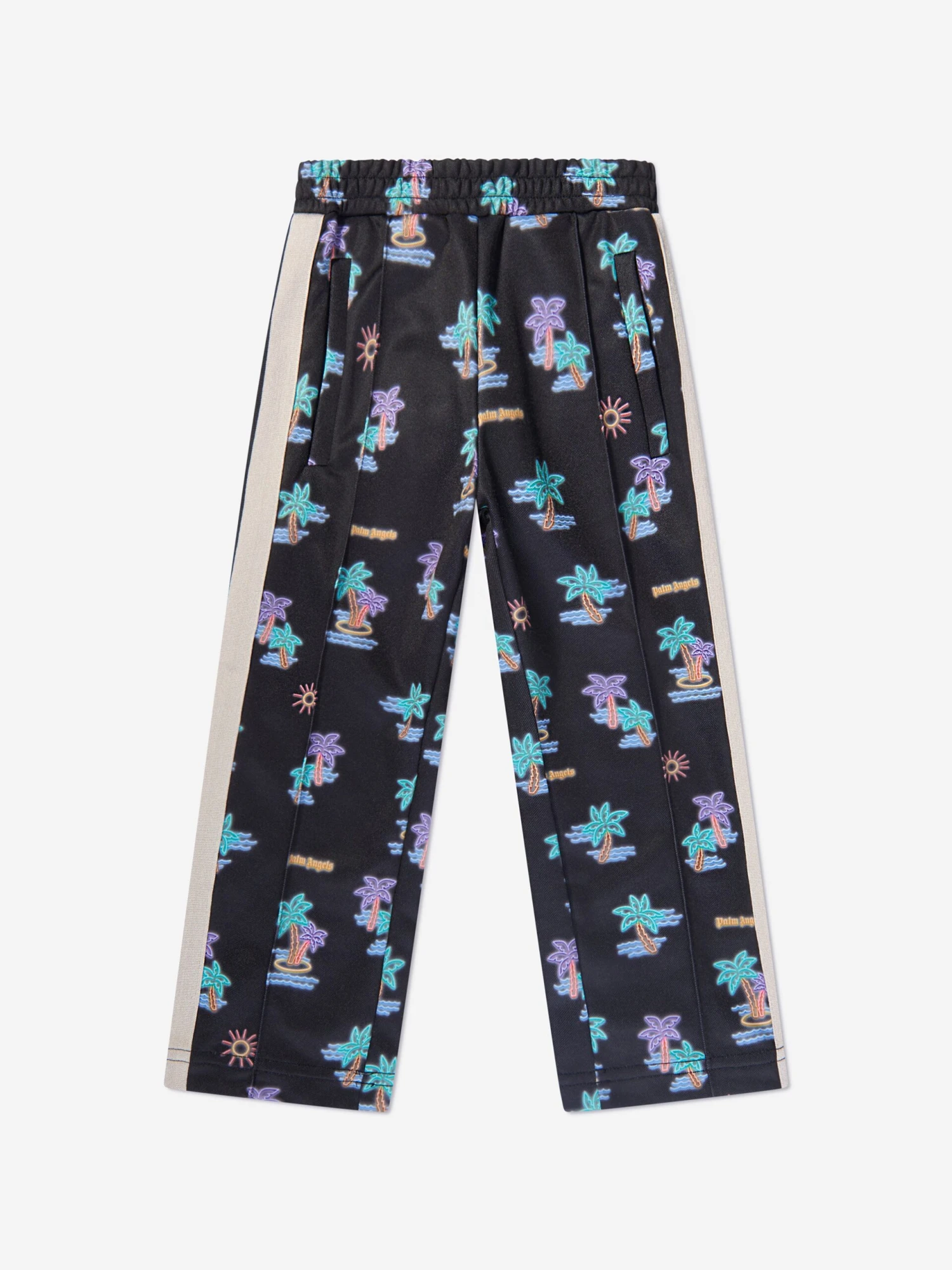 Palm Angels Boys Neon Palms Track Pants In Black 1 Palm Angels Boys Neon Palms Track Pants In Black