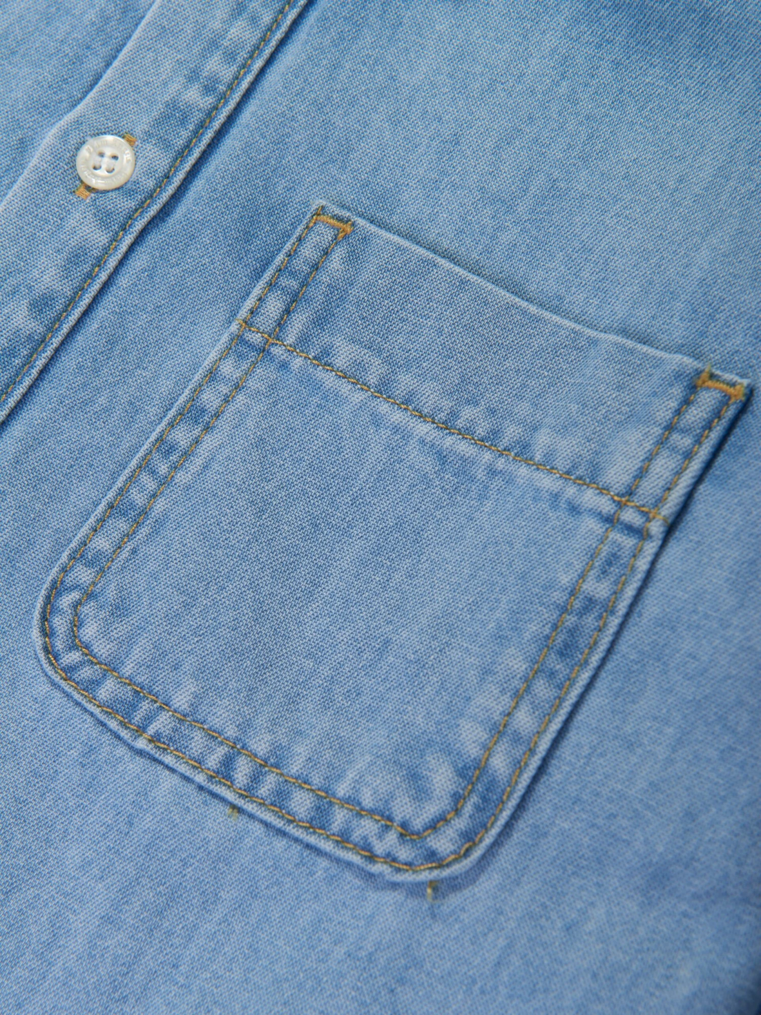 Palm Angels Boys Track Chambray Oversized Shirt In Blue 3 Palm Angels Boys Track Chambray Oversized Shirt In Blue - Image 3