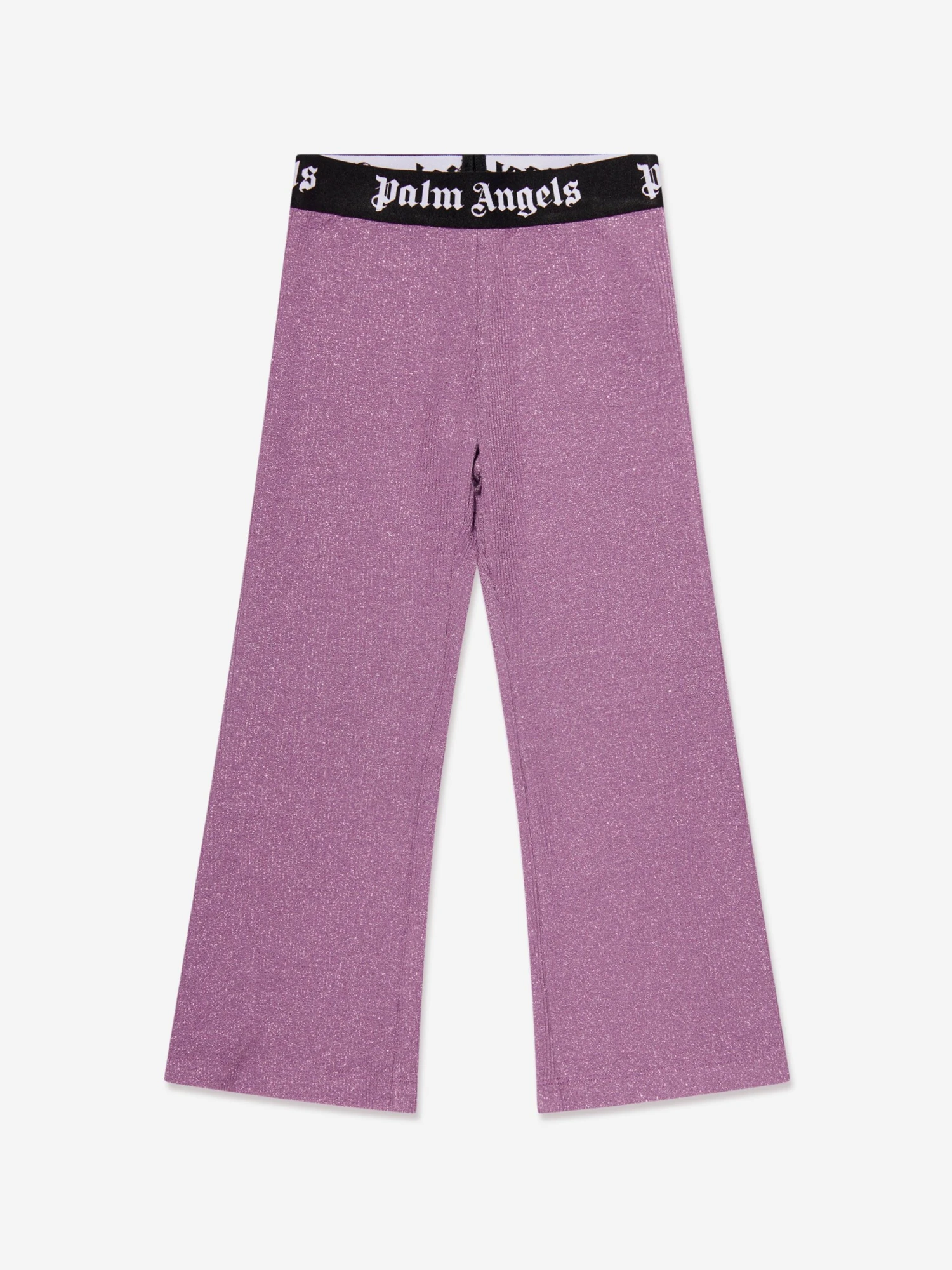 Palm Angels Girls Logo Band Flare Leggings In Purple 1 Palm Angels Girls Logo Band Flare Leggings In Purple