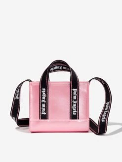 Palm Angels Girls Shiny Mini Crossbody Bag In Pink (20cm)