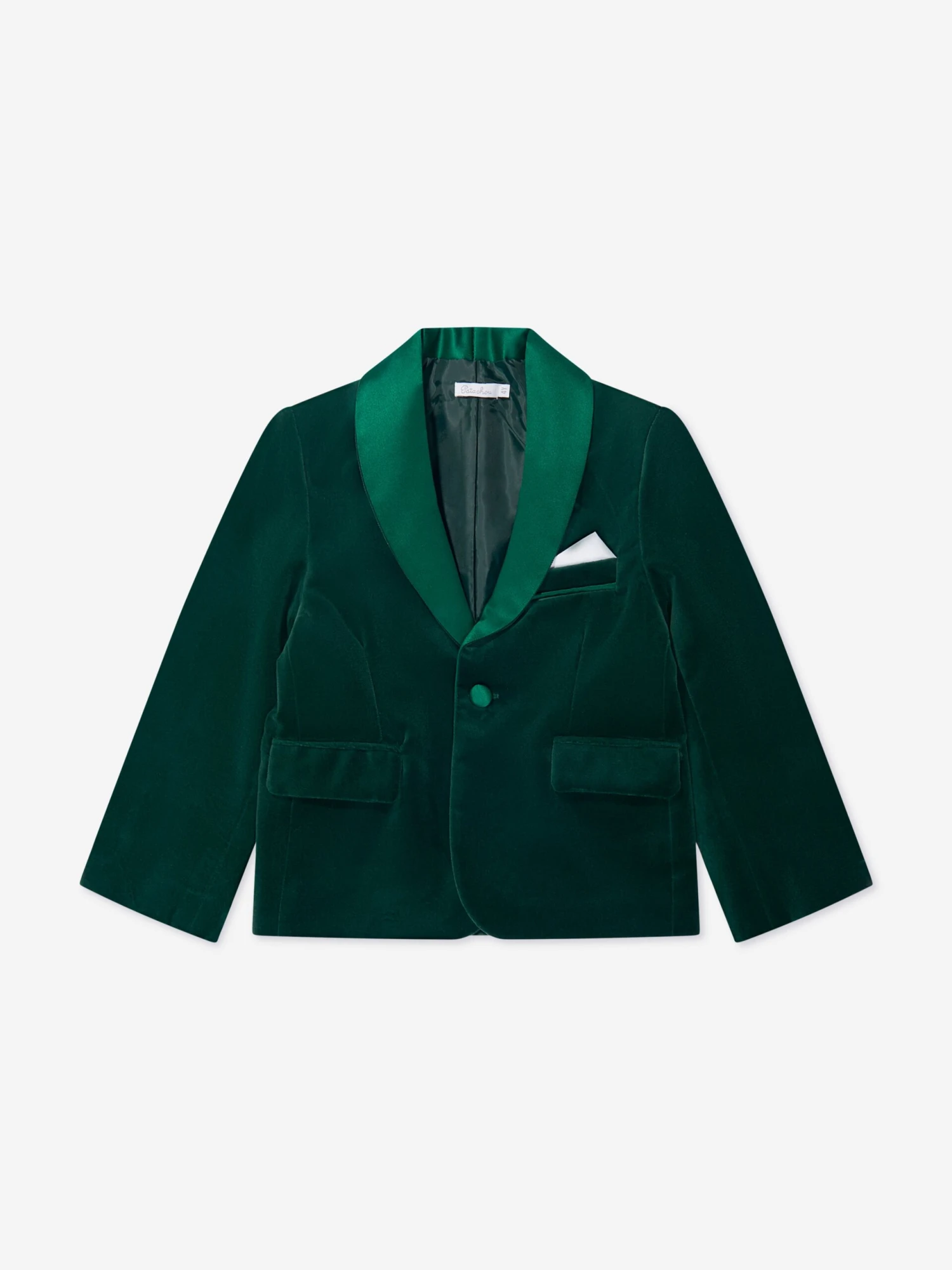 Boys Velvet Blazer In Green 5 Boys Velvet Blazer In Green - Image 5