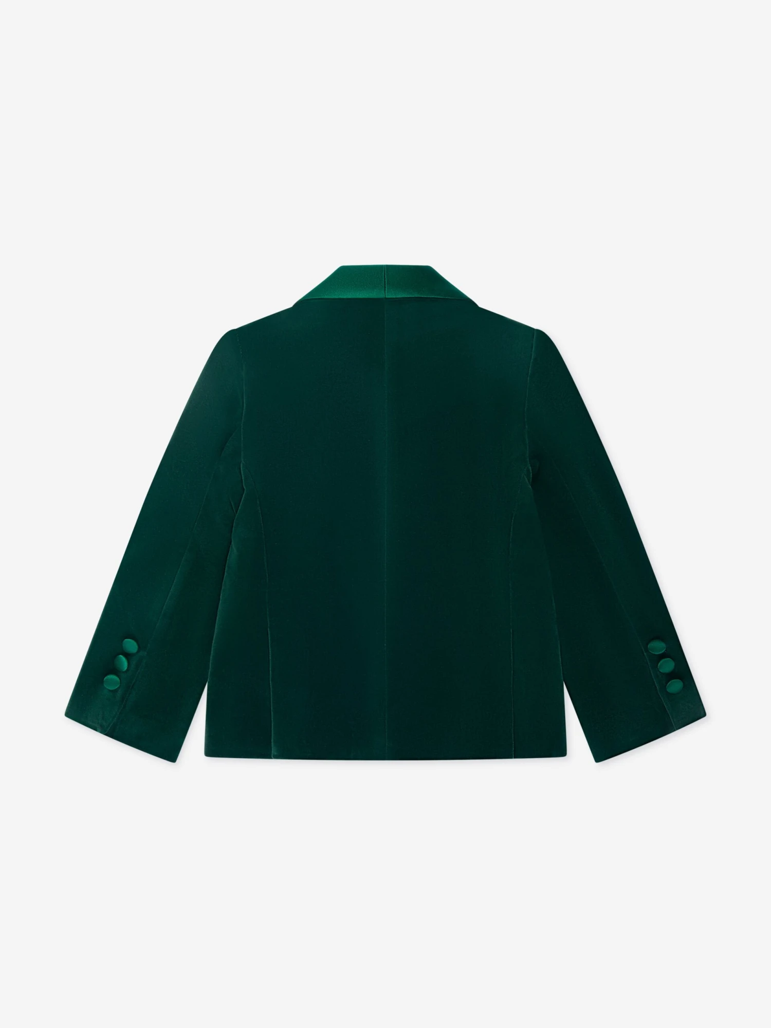 Boys Velvet Blazer In Green 6 Boys Velvet Blazer In Green - Image 6