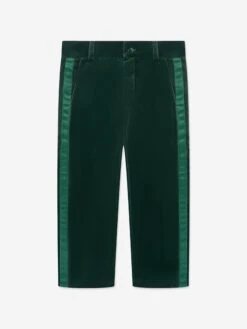Boys Cotton Trousers In Green