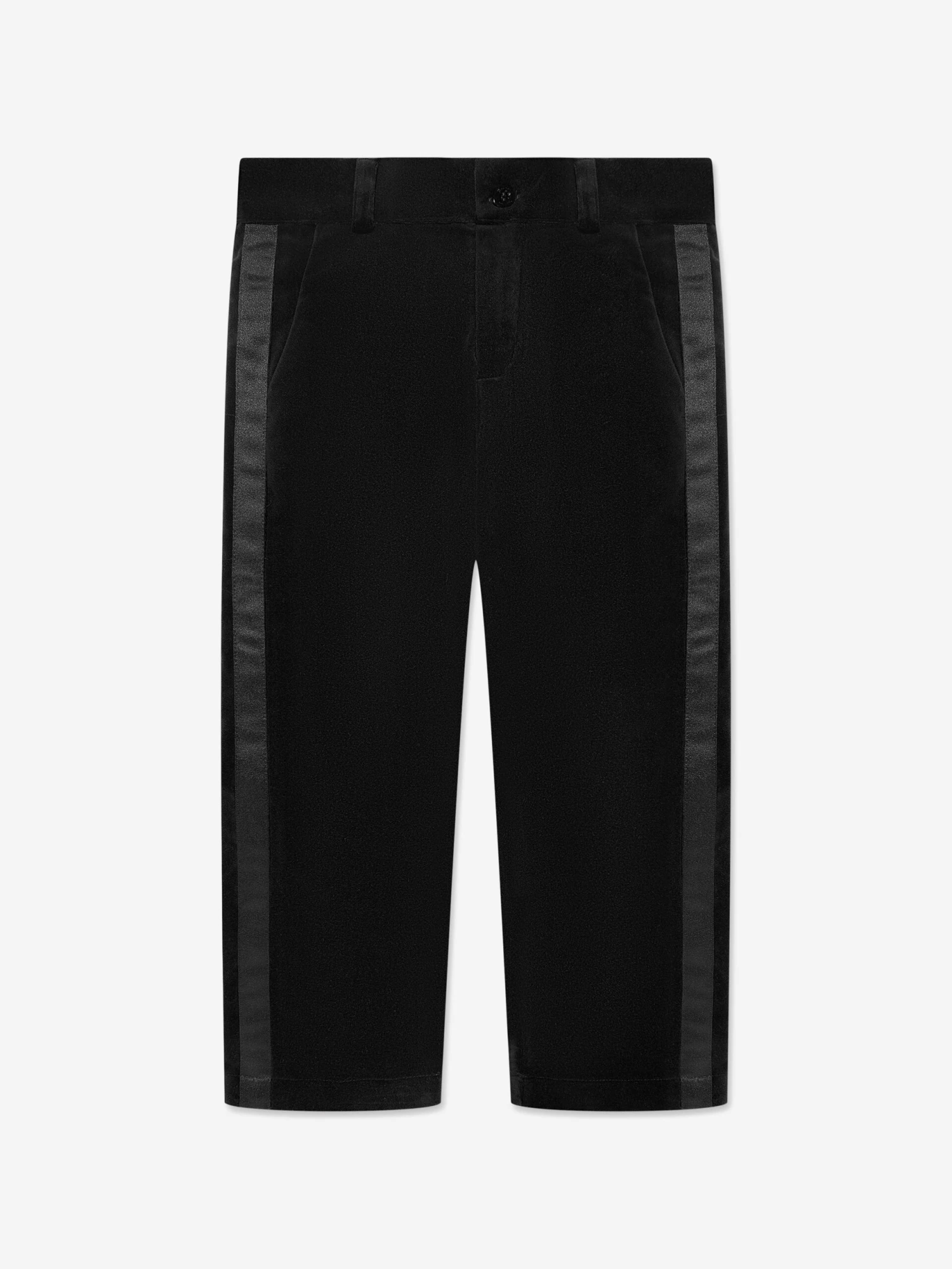 Boys Cotton Trousers In Black 1 Boys Cotton Trousers In Black