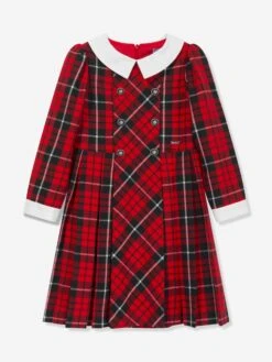 Girls Tartan Pleated Dress In Red -Childrens Clothing Store PATA3058 X0006 1