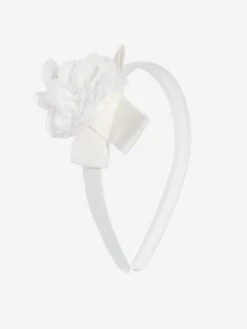 Girls Flower Headband In Ivory