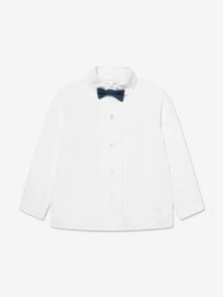 Boys Shirt With Bow Tie In Navy