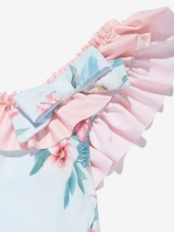 Girls Floral Print Swimsuit In Multicolour -Childrens Clothing Store PATS4034 FLORAL PRINT 3