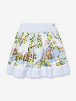 Girls Beach Club Print Skirt In Multicolour