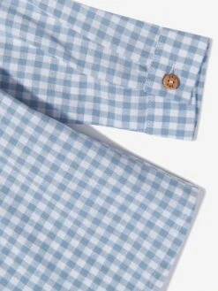 Boys Check Shirt In Blue 7 Boys Check Shirt In Blue -Childrens Clothing Store PAZA3029 BLUE 4