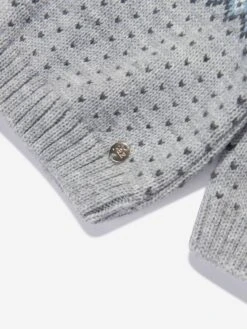 Boys Wool Knitted Jumper In Grey 6 Boys Wool Knitted Jumper In Grey -Childrens Clothing Store PAZA3044 GREY 3