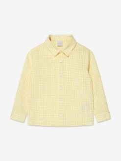 Boys Gingham Shirt In Yellow