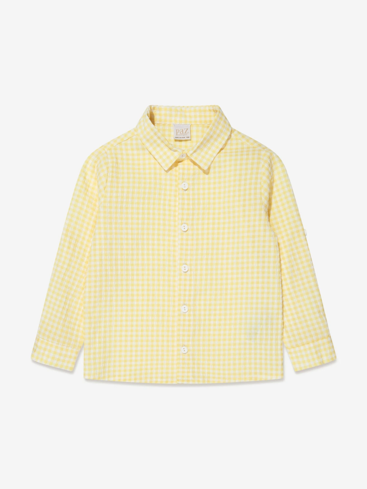 Boys Gingham Shirt In Yellow 1 Boys Gingham Shirt In Yellow