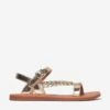 Pom D'Api Girls Leather Plagette Antik Sandals In Gold