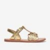 Pom D'Api Girls Leather Plagette Bloom Sandals In Gold