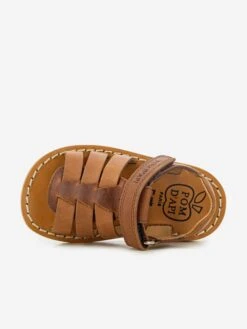 Pom D'Api Boys Leather Waff New Sandals In Brown 6 Pom D'Api Boys Leather Waff New Sandals In Brown -Childrens Clothing Store POMS4015 BROWN 3