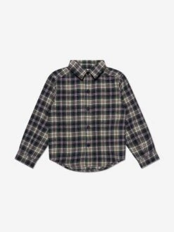 Boys Check Shirt In Navy
