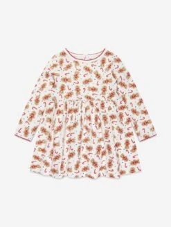 Girls Gingerbread Jersey Dress In White