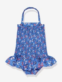 Girls Anchor Ruched Swimsuit In Blue 15 Girls Anchor Ruched Swimsuit In Blue -Childrens Clothing Store RACS4017 BLUE 2