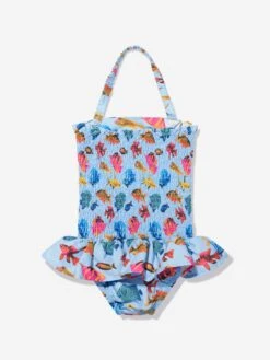 Girls Tropical Fish Ruched Swimsuit In Multicolour 15 Girls Tropical Fish Ruched Swimsuit In Multicolour -Childrens Clothing Store RACS4018 MULTICOLOURED 2