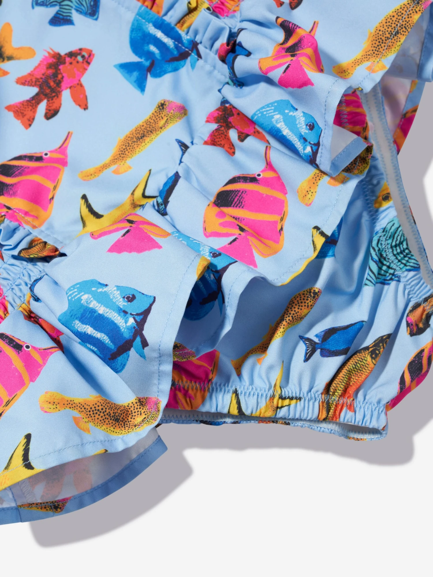 Girls Tropical Fish Ruched Swimsuit In Multicolour 9 Girls Tropical Fish Ruched Swimsuit In Multicolour - Image 9