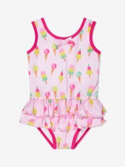Girls Ice Lolly Swimsuit In Pink