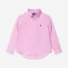 Boys Linen Logo Shirt In Pink
