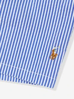 Boys Seersucker Swim Shorts In Blue -Childrens Clothing Store RALS3340 CRUISE ROYAL SEERSUCKER 3