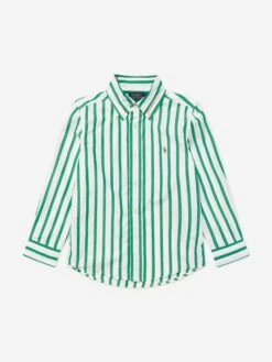 Boys Striped Shirt In Green