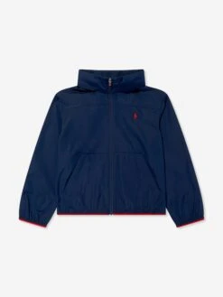 Boys Hooded Windbreaker In Navy -Childrens Clothing Store RALS4057 NEWPORT NAVY 1