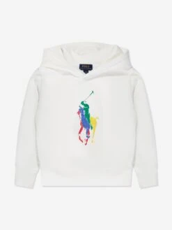 Boys Logo Hoodie In White