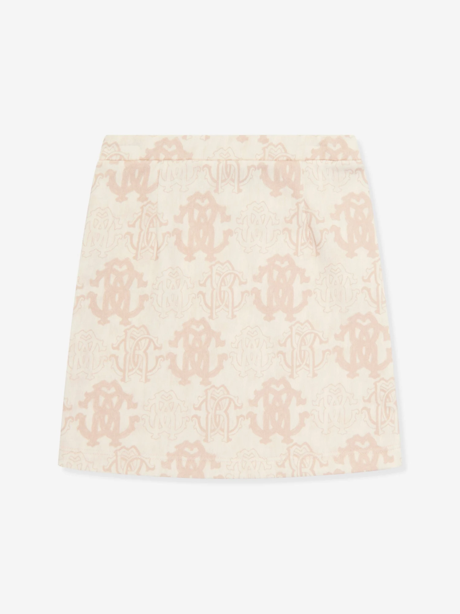Roberto Cavalli Girls AOP RC Cotton Skirt In Beige 2 Roberto Cavalli Girls AOP RC Cotton Skirt In Beige - Image 2