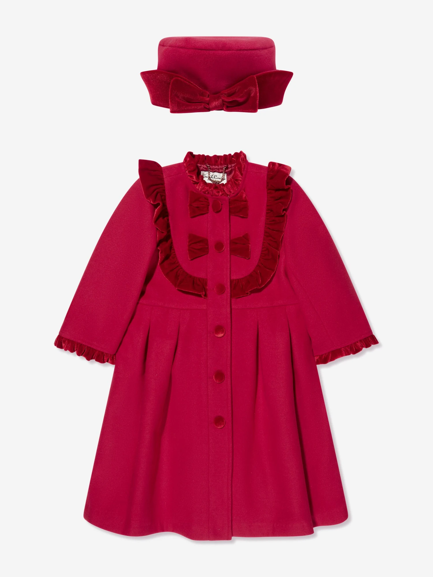 Girls Coat And Hat Set In Red 1 Girls Coat And Hat Set In Red