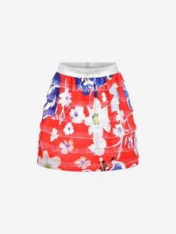 Girls Floral Print Layered Skirt