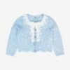 SELF PORTRAIT Girls Sequin Knit Cardigan In Blue