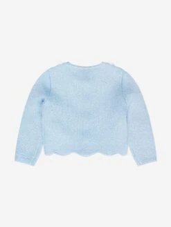 SELF PORTRAIT Girls Sequin Knit Cardigan In Blue -Childrens Clothing Store SPOS4020 BLUE 2