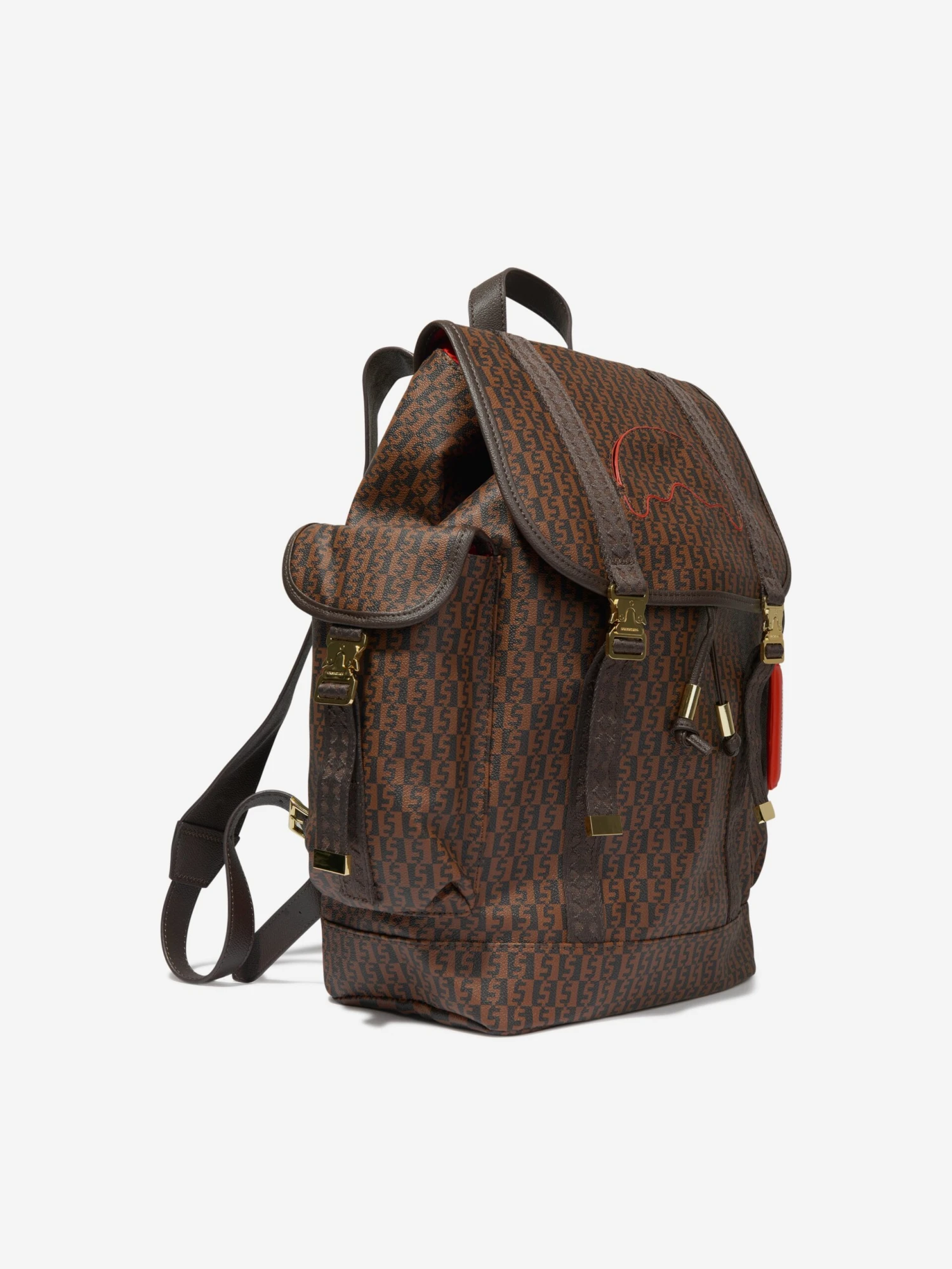 SPRAYGROUND Kids Money Check Monte Carlo Backpack In Brown 2 SPRAYGROUND Kids Money Check Monte Carlo Backpack In Brown - Image 2