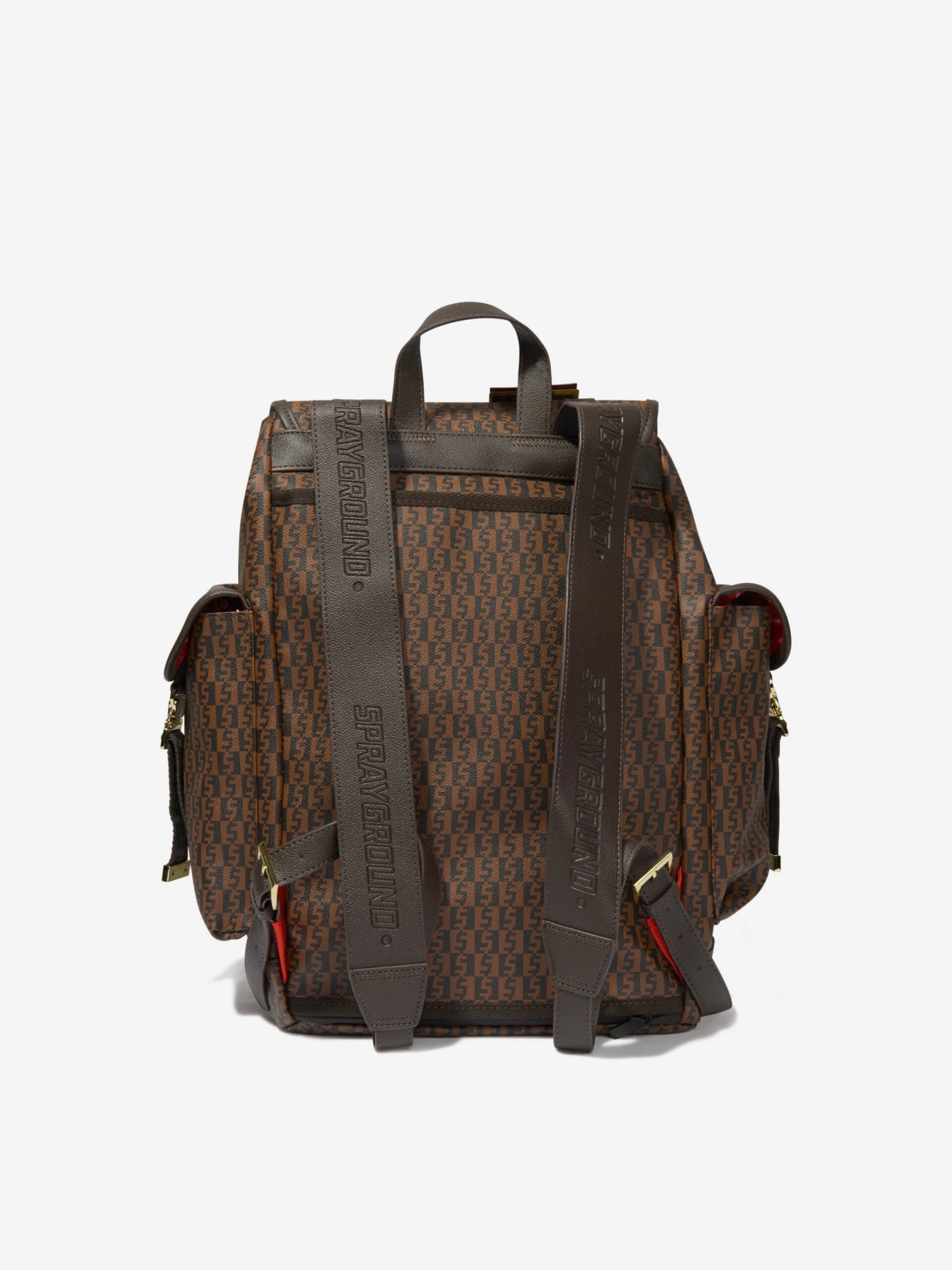 SPRAYGROUND Kids Money Check Monte Carlo Backpack In Brown 3 SPRAYGROUND Kids Money Check Monte Carlo Backpack In Brown - Image 3