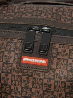 SPRAYGROUND Kids Sharks In Paris Check Mini Duffle In Brown 8 SPRAYGROUND Kids Sharks In Paris Check Mini Duffle In Brown -Childrens Clothing Store SPRS3034 BROWN 3