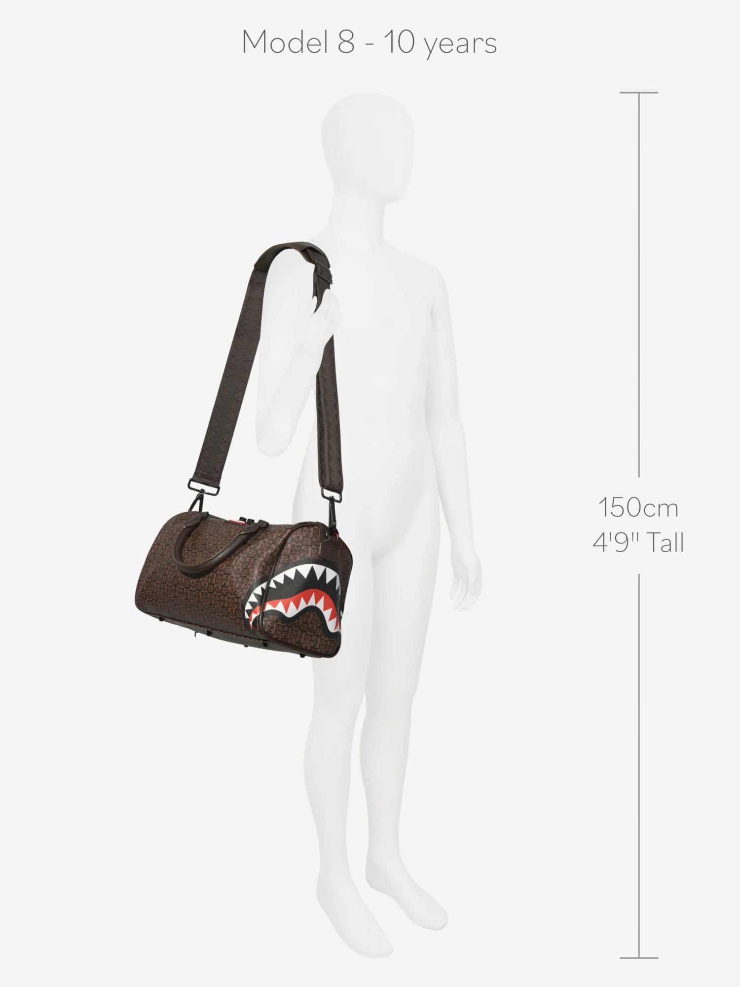 SPRAYGROUND Kids Sharks In Paris Check Mini Duffle In Brown 6 SPRAYGROUND Kids Sharks In Paris Check Mini Duffle In Brown - Image 6