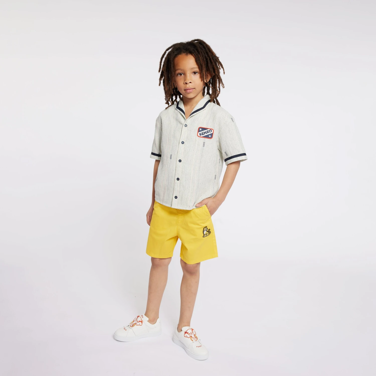 Kenzo Kids Boys Kotora Bermuda Shorts In Yellow 2 Kenzo Kids Boys Kotora Bermuda Shorts In Yellow - Image 2
