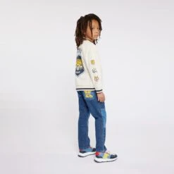 Kenzo Kids Boys Varsity Cardigan In Ivory -Childrens Clothing Store SS24 LOOKBOOK KENZO 60