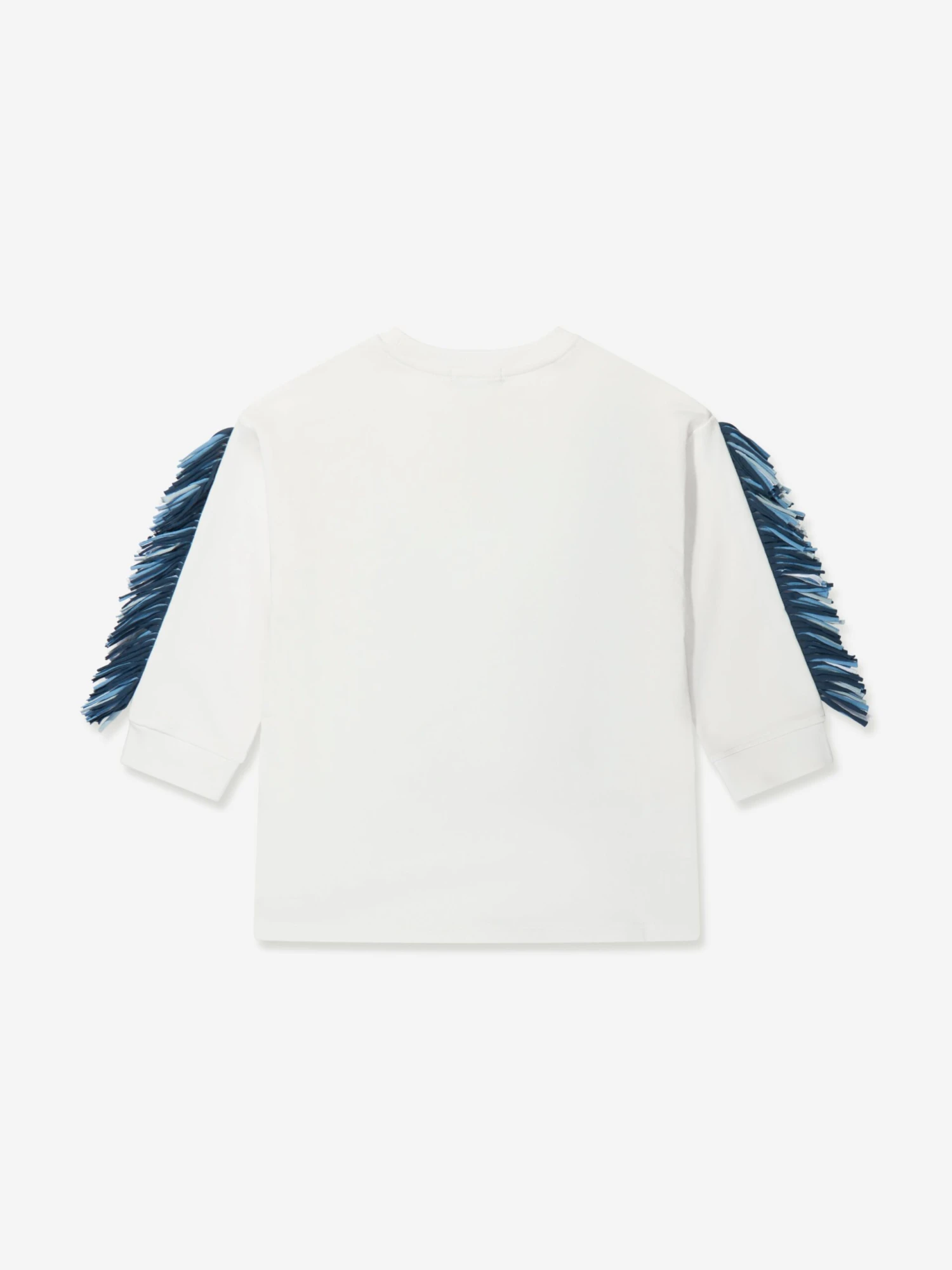 Girls Tassel Star Jersey Dress In Ivory 2 Girls Tassel Star Jersey Dress In Ivory - Image 2