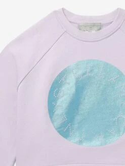 Girls Logo Print Sweatshirt In Purple 6 Girls Logo Print Sweatshirt In Purple -Childrens Clothing Store STES4018 LILAC 3