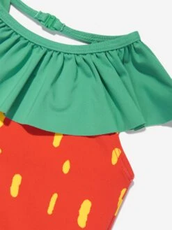 Girls Strawberry Swimsuit In Red 10 Girls Strawberry Swimsuit In Red -Childrens Clothing Store STES4176 ROSSO GIALLO 3